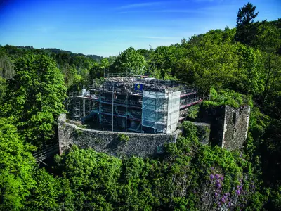 The Hohenberneck Castle Ruins were extensively restored from March 2021 to December 2022 and reopened to the public in May 2023.